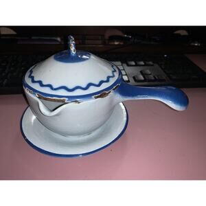 Enamel Cast Iron Butter Sauce Syrup Warmer 3-Pcs Made In Sweden